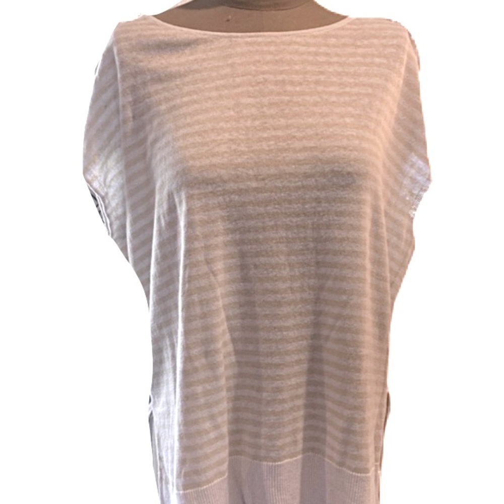 NWT Ann Taylor Oversized White & Cream Striped Top